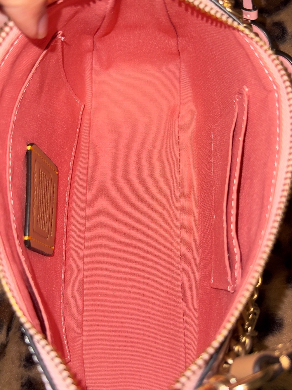 COACH Powder Pink Signature Chain Teri Shoulder Bag with Floral Charm - Picture 8 of 11